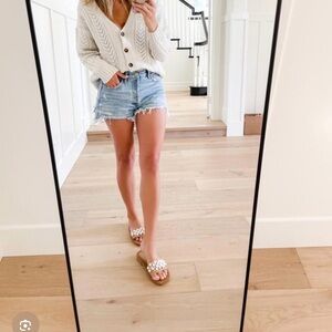 Stuart Weitzman Goldie Pearl Embellished Women's Leather Slides